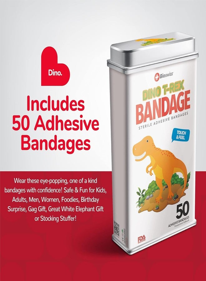 BioSwiss Bandages, Dinosaur Shaped Self Adhesive Bandage Set, Latex Free, Sterile Wound Care, 50 Count - Image 2